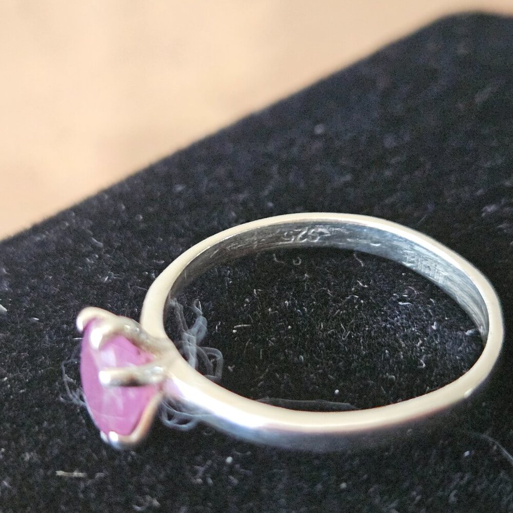 Sterling Silver Ruby Solitaire Ring - image 6